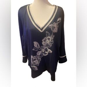 Alfred Dunner Navy Long Sleeve